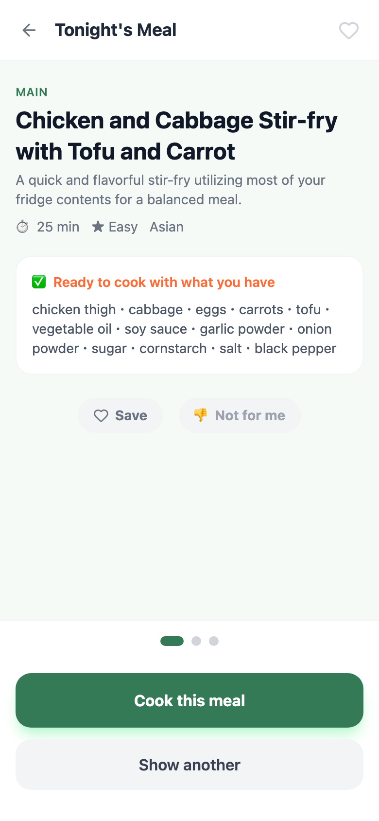 English meal suggestion — pasta carbonara with Western-style recipe